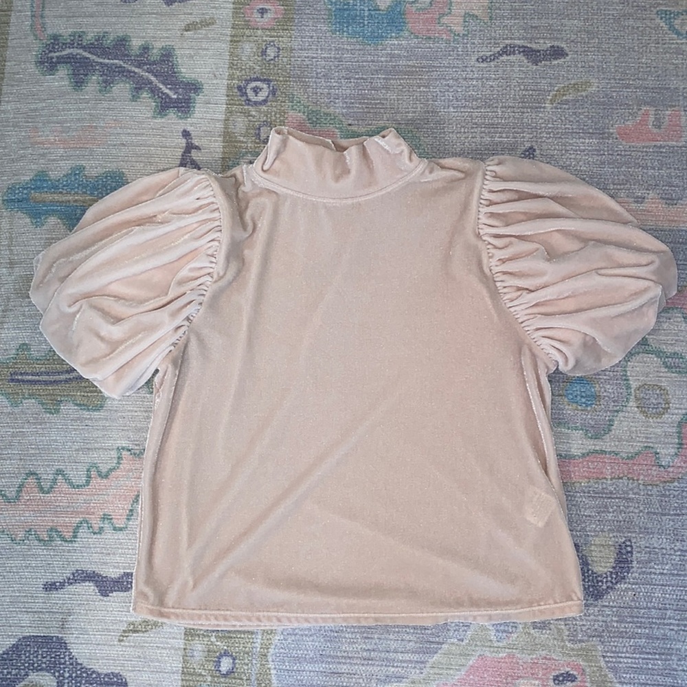 Free People Puff Sleeve Velvet Too